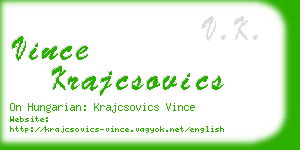 vince krajcsovics business card